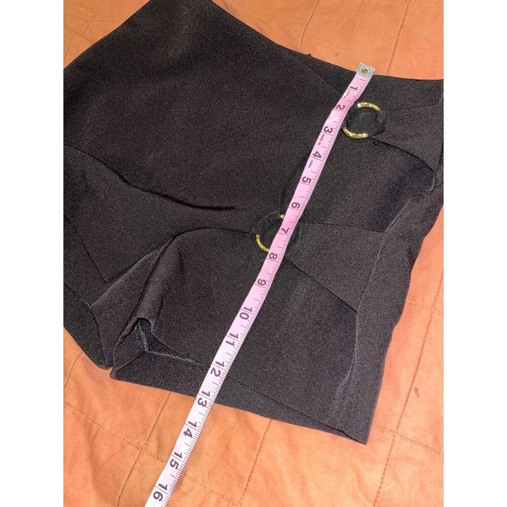 Versace Jeans Couture Black Mini Skort with Gold Ring Accents - Picture 8 of 12